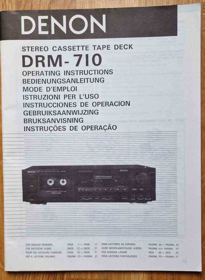 Bruksanvisning Denon DRM710 kasettdäck