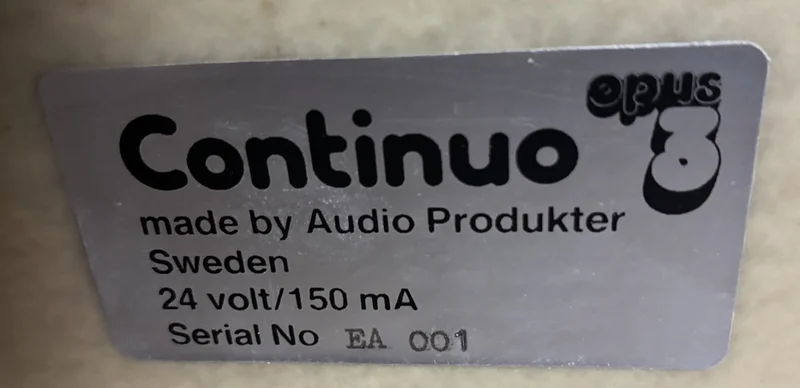 Unik svensk hifi-historia: Opus 3 Continuo – första exemplaret Unik svensk hifi-historia: Opus 3 Continuo – första exemplaret - Billede 9 af 9