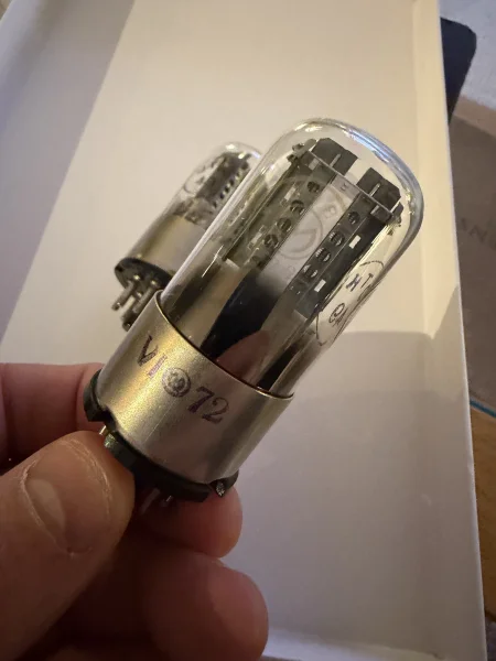 Melz Holed Plated NOS r&ouml;r 1578 6SN7 &aring;r 1972 - Bild 3 av 4