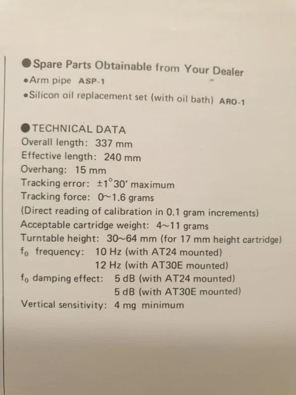 AT-1100 Tonarm - Bild 1 av 3