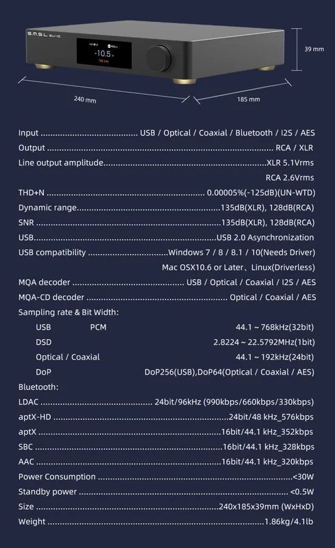 SMSL SU-10 dac - Bild 2 av 2