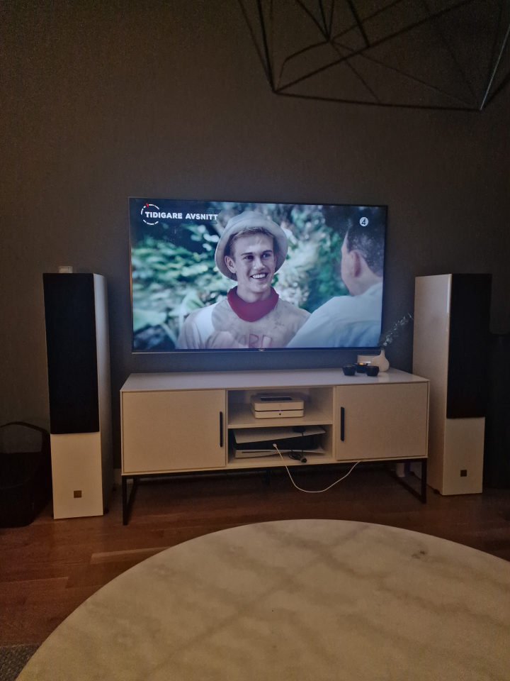 Dali Opticon 6 par med Dali Subwoofer E-12F & Bluesound Powernode 2