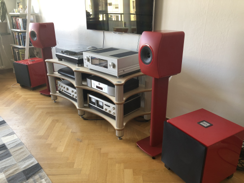 KEF LS50, REL T9i RED 