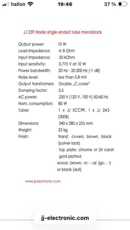 JJ Electronic JJ239 - monoslutsteg - Bild 5 av 5