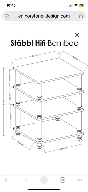 Norstone St&auml;bbl Bamboo hifi-rack. - Bild 2 av 2
