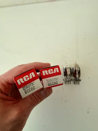 Matchat par NOS RCA Clear top 12AU7A ECC82 square side ...