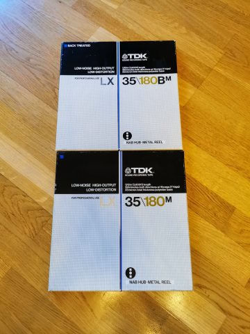 6 stycken TDK 10,5" metallband 