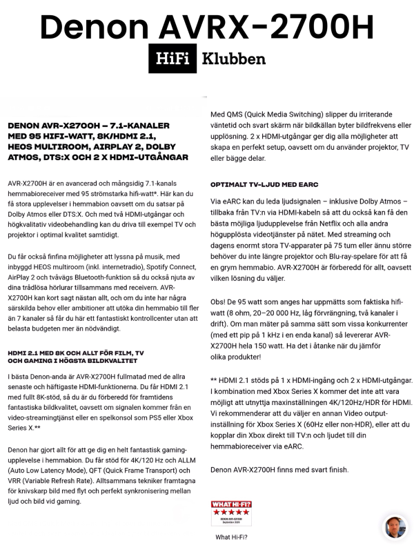 Ett välljudande och balanserat 7.1 Hemmabiosystem  - Bild 8 av 11