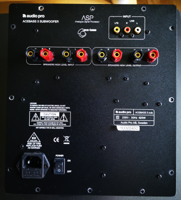 AudioPro ACEBASS 3 med utbytt förstärkare