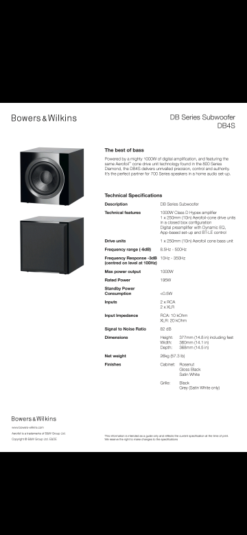 B&W ASW610XP subwoofer