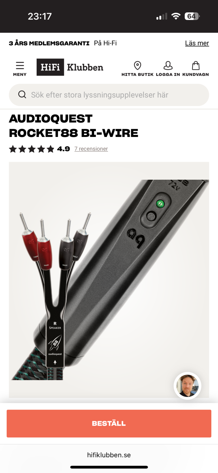 AUDIOQUEST Rocket88 Bi-Wire 2x3m