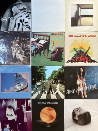 12 vinylskivor,, Kent, Beatles , Dire straits, Frank zappa