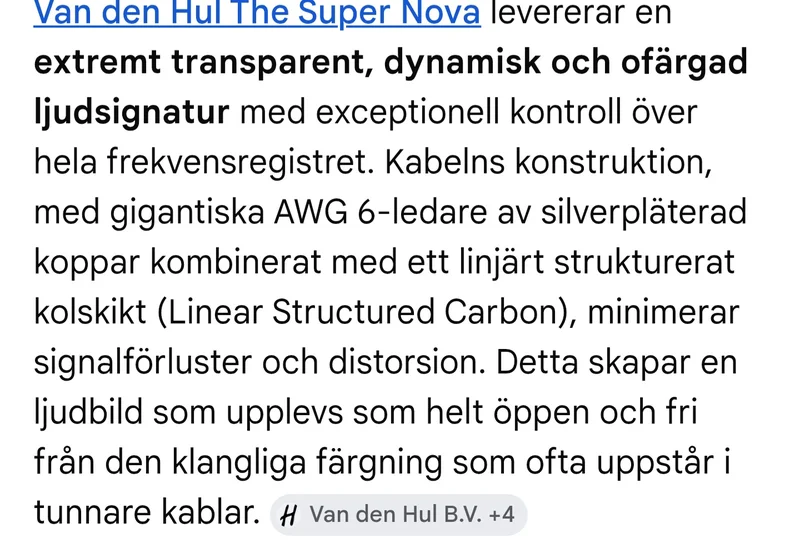 Van Den Hul The Supernova Singel kabel. - Bild 5 av 6