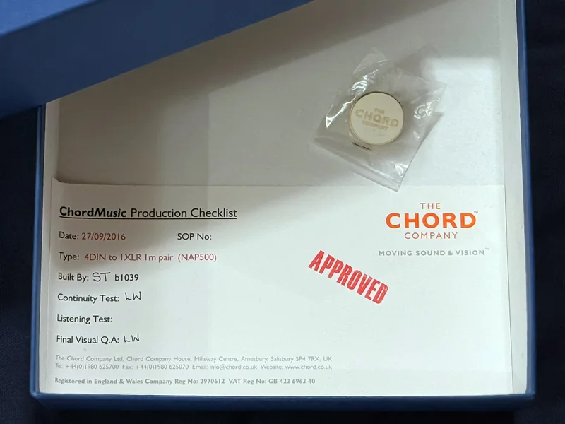 Chord Music Din-XLR kablar - Bild 5 av 6