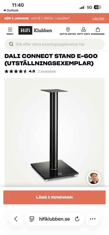 DALI CONNECT STAND E-600 VIT DALI CONNECT STAND E-600 VIT - Bild 2 av 3