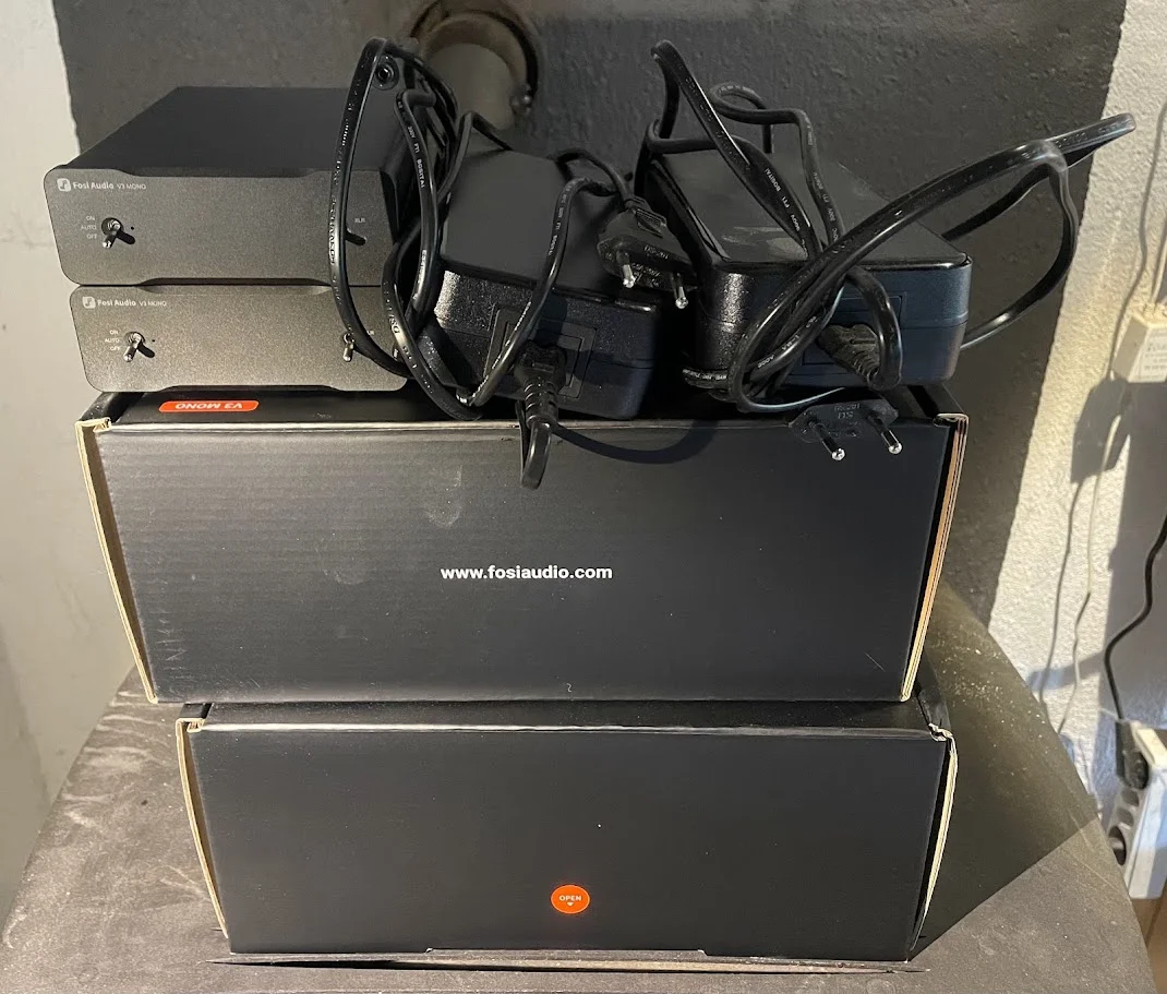 2 st. Fosi Audio V3 Mono slutsteg med varsin 48V/5A nätdel