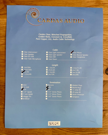 Begagnad Cardas Clear Phono, 1m - Vinklad DIN -> XLR