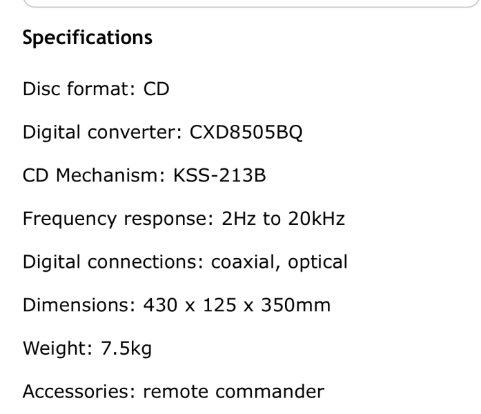 Sony CDP-XA20ES Sony CDP-XA20ES - Bild 5 av 5