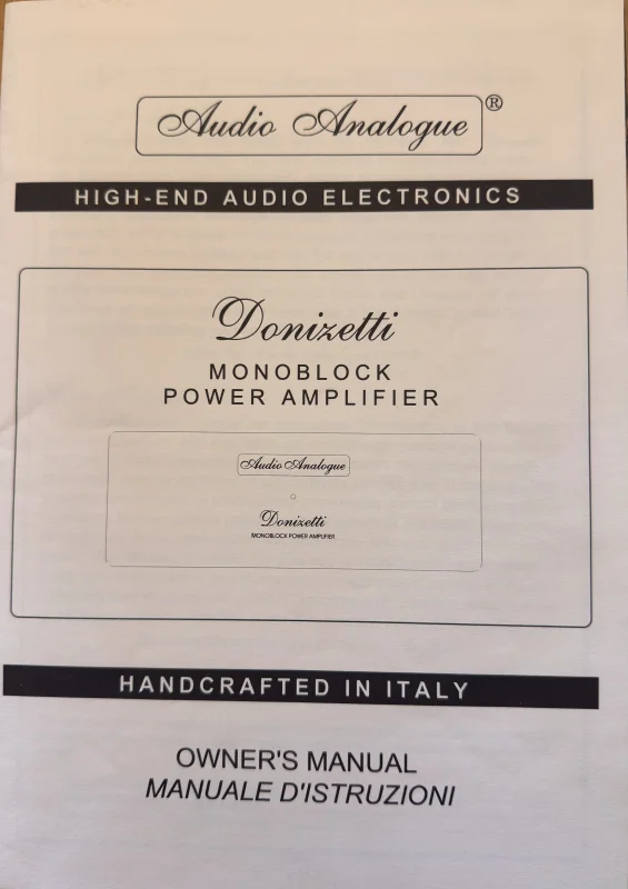 Audio Analogue Donizetti &ndash; monoblock slutsteg (2 st), 180W/4&Omega; - Bild 5 av 5