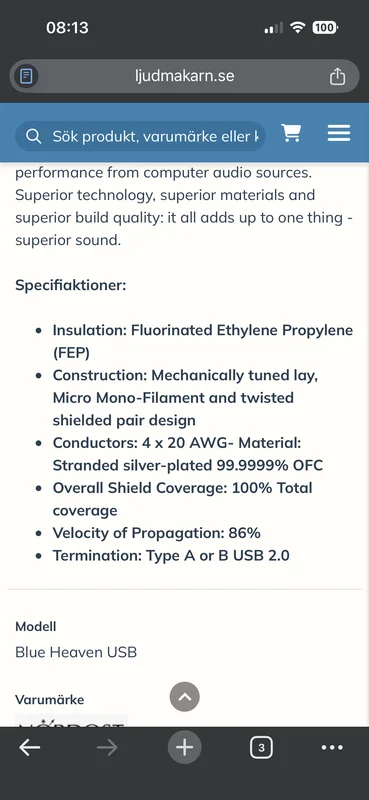 Nordost blue heaven USB 1 m - Kuva 3 / 6