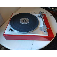 Lenco L75 skivspelare rödlackerad