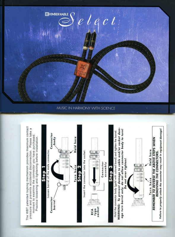 RCA kabel Kimber Kable Select 2016:    2 x 6 Meter med WBT RCA kontakter. - Bild 4 av 4