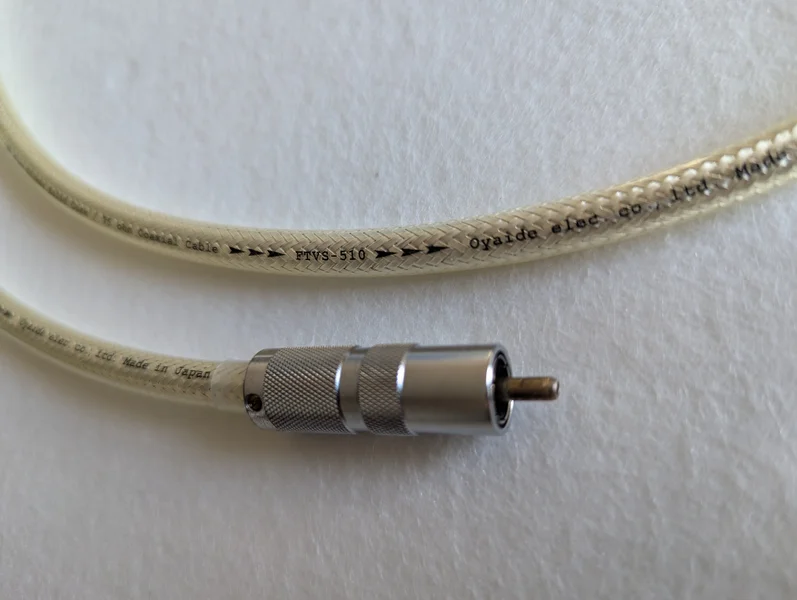 Oyaide FTVS-510 75&Omega; digital coaxial cable &ndash; 5N pure silver 1.3m.- RCA-RCA - Bilde 1 av 3