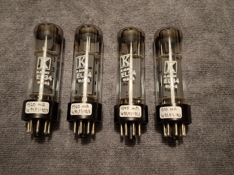 EL34 / 6ca7 D Klimo (RFT Östtyskland) Matchat kvartett NOS EL34 / 6ca7 D Klimo (RFT Östtyskland) Matchat kvartett NOS - Bild 1 av 7