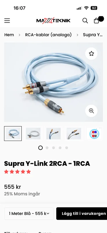 Supra Y-Link 1RCA - 2RCA - Bild 2 av 2