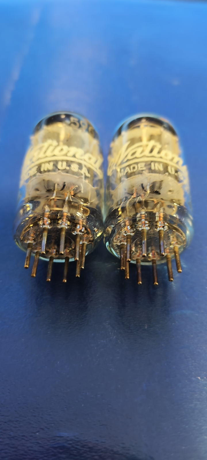 National ECC82 12AU7  Matchat Par, NOS provade i rör testare 100%