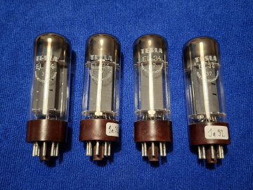 EL34 Tesla 37 NOS/NIB 1975/1977 radiorör matchad kvartett