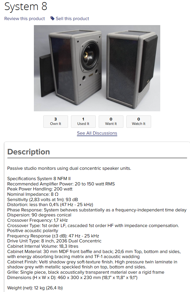 Tannoy System 8 