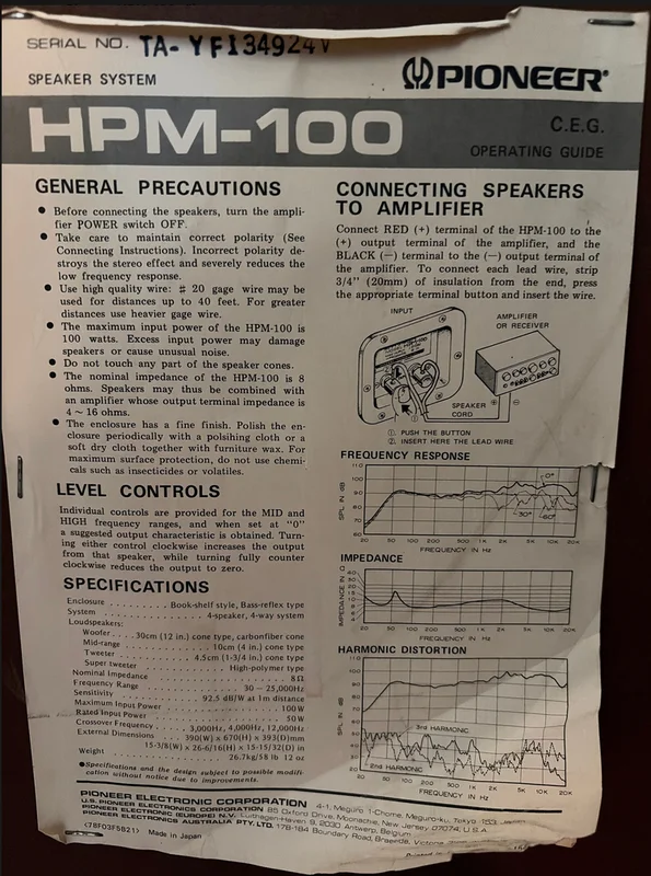 Pioneer HPM-100 s&auml;ljes - Bild 8 av 8