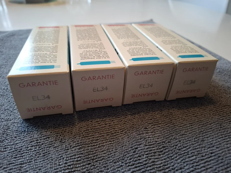 EL34 / 6ca7 RFT (&Ouml;sttyskland) Matchat kvartett NOS - Bild 2 av 6