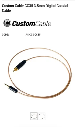 Custom Cable CC35 3.5mm Digital Coaxial Cable