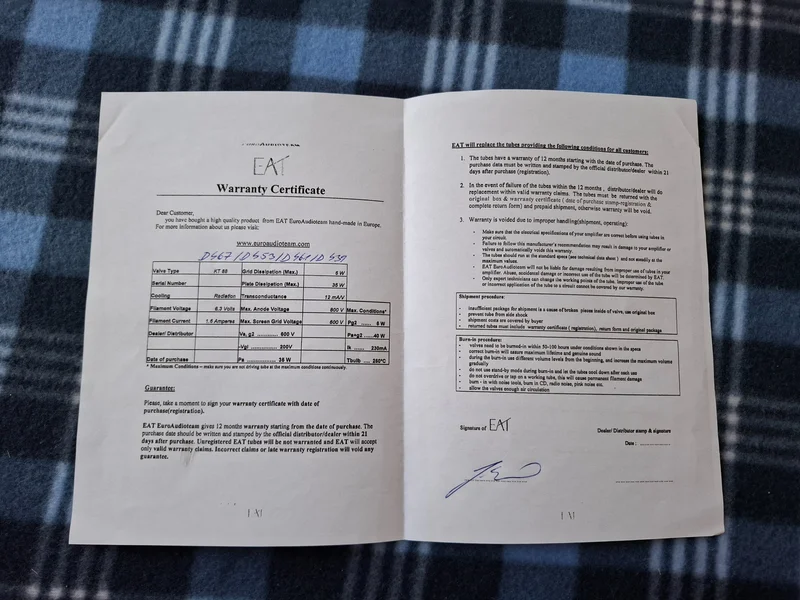 EAT KT88 Diamond GOLD pins Ny matchad kvartett  - Bild 8 av 9