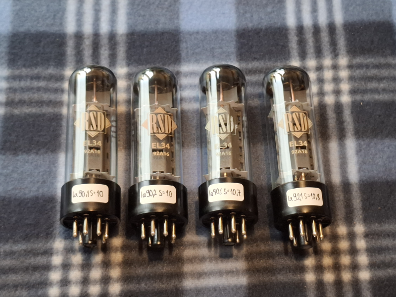 EL34 / 6ca7 RSD (RFT Östtyskland) Matchat kvartett NOS - Bild 2 av 5