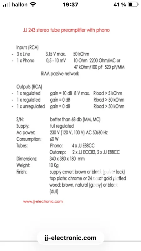JJ Electronic JJ 243 - försteg JJ Electronic JJ 243 - försteg - Bild 5 av 5