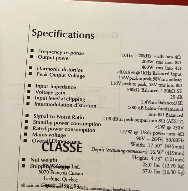 Classé CA-D200 digitalt slutsteg - Bild 8 av 8