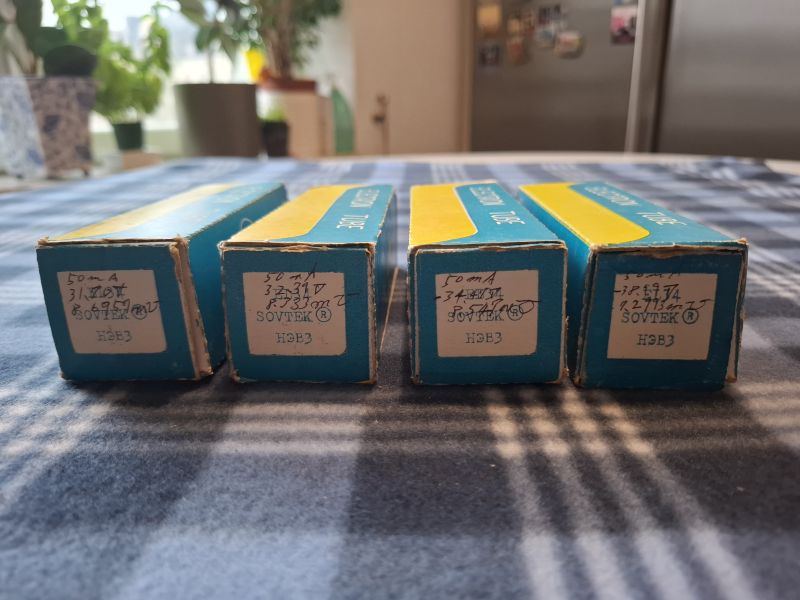 Sovtek EL34 (6ca7) Fat Bottle NIB/NOS matchad kvartett - Bild 4 av 8