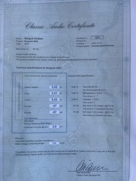 B&O Beogram 8002 med MMC1, servad och uppmätt B&O Beogram 8002 med MMC1, servad och uppmätt - Bild 3 av 7