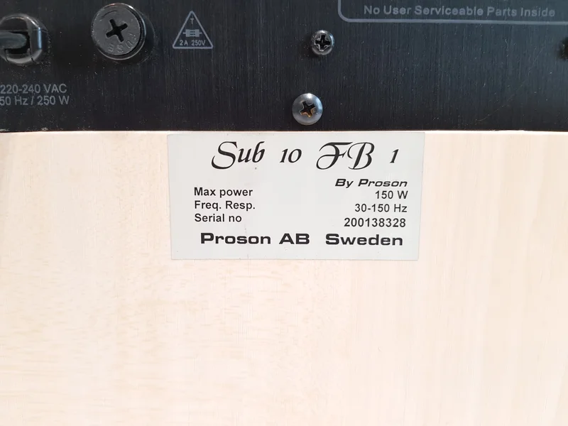 PROSON SUB 10 Subwoofer PROSON SUB 10 Subwoofer - Bild 8 av 10