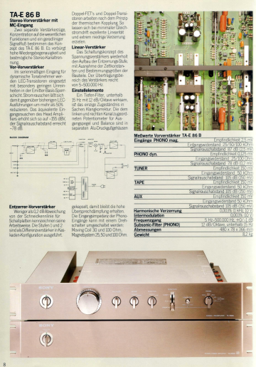 Sony TA-N86B power amplifier and Sony TA-E86B preamplifier