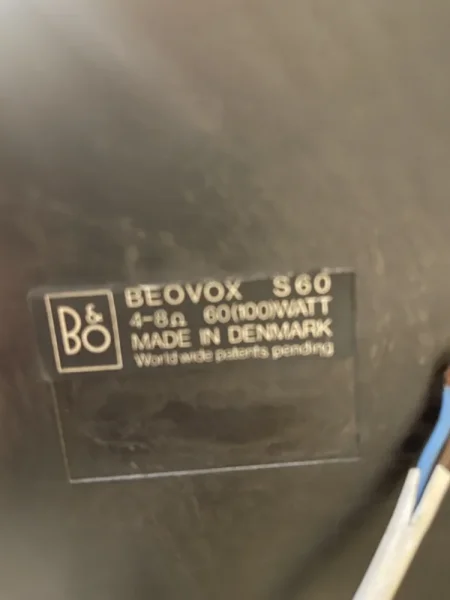 Bang & Olufsen Beovox S60 speakers Bang & Olufsen Beovox S60 speakers - Bild 5 av 5