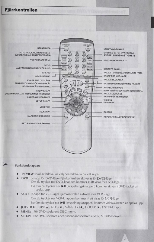 SAMSUNG VHS-DVD kombispelare  - Bild 9 av 12