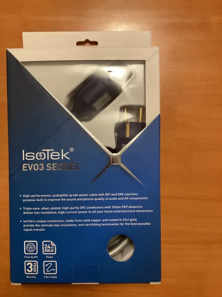 IsoTek Sequel Evo3 n&auml;tkabel. - Bild 1 av 2
