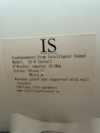 Intelligent Sound IS8 Install &ndash; 2 st + 10 m h&ouml;gtalarkabel samt f&ouml;rst&auml;rkare
