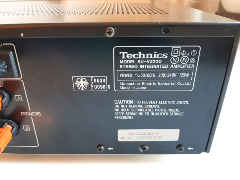 TECHNICS SU VZ220  F&ouml;rst&auml;rkare Klass AA - Bild 5 av 9
