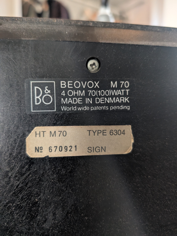 Bang Olufsen Beovox M70 med originalstativ Bang Olufsen Beovox M70 med originalstativ - Bild 3 av 3