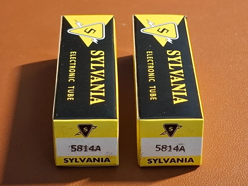 Sylvania 5814A / ECC82 / 12AU7 &ndash; Matchat NOS-par &ndash; USA - Bild 1 av 7